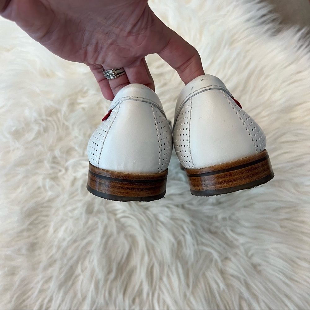 Women's White Loafers with Silver Accents - Picture 9 of 9